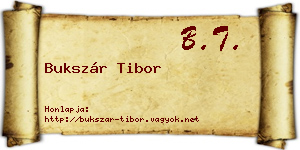 Bukszár Tibor névjegykártya