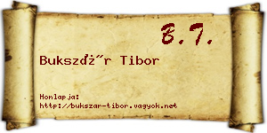 Bukszár Tibor névjegykártya